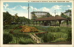 Flower Beds at Entrance, Idora Park Postcard