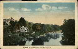 Scene with river and homes Scene with river and homes