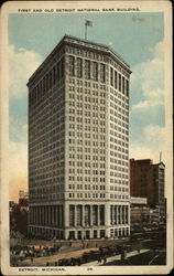 First and Old Detroit National Bank Building Michigan Postcard Postcard