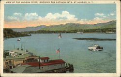 View of the Hudson River, Showing the Catskill Mts New York Postcard Postcard