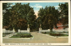 Entrance to the State Normal University Grounds Illinois Postcard Postcard