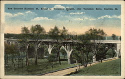 New concrete Harrison St. Bridge over the Vermillion River Danville, IL Postcard Postcard