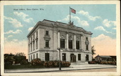 Post Office Eau Claire, WI Postcard Postcard