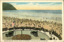 Oregon Beaches, Pacific Ocean, on Spokane, Portland, and Seattle Railway Postcard