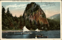 Castle Rock on Columbia River Postcard