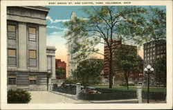 East Broad St. and Capitol Yard Postcard