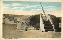 Pueblo Indan Estufa or Kivi Postcard