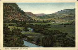 Looking down Upper Pecos Valley New Mexico Postcard Postcard