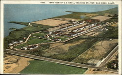Aero View of U.S. Naval Training Station San Diego, CA Postcard Postcard