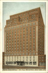 Hotel Chesterfield New York, NY Postcard Postcard