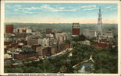 General View From State Capital Hartford, CT Postcard Postcard