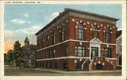 Elks' Building Lewiston, ME Postcard Postcard