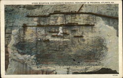 Stone Mountain Confederate Memorial Monument Postcard