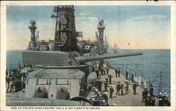 One of the Big Guns Aboard the U.S. Battleship Wyoming Battleships Postcard Postcard