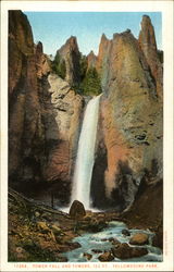 Tower Falls and Towers Yellowstone National Park, WY Postcard Postcard