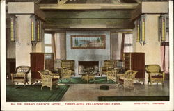 Grand Canyon Hotel, Fireplace Postcard