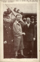 Clarence Chamberlin, Chas. A. Lavine and the Bellanca plane Columbia Postcard