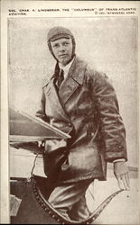 Charles A. Lindbergh, The "Columbus" of Trans Atlantic Aviation Aviators Postcard Postcard