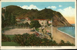 Tennis courts, Hotel St. Catherine Santa Catalina Island, CA Postcard Postcard