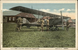 U.S. Army Aviators Inspection Aeroplane Aircraft Postcard Postcard