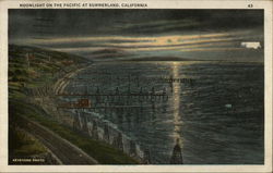 Moonlight on the Pacific at Summerland California Postcard Postcard