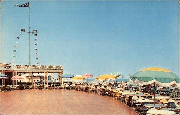 The beautiful and colorful Showboat Deck of the Cavalier Beach and Cabana Club Virginia Beach