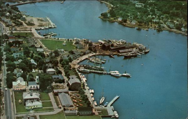 Air view of Mystic Seaport Stonington Connecticut