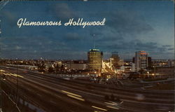 Hollywood Freeway, Hollywood in the Background Los Angeles, CA Postcard Postcard
