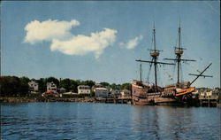 The Mayflower II at Dock in Plymouth Harbor Postcard
