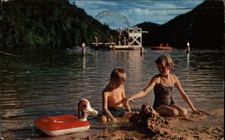 Playmates on Hungry Mother Beach Postcard