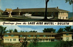 Lake-Aire Motel Duluth, MN Postcard Postcard