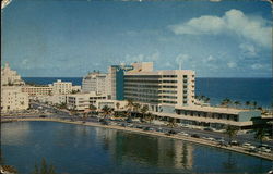 Lake Pancoast and the Algiers Hotel Miami Beach, FL Postcard Postcard