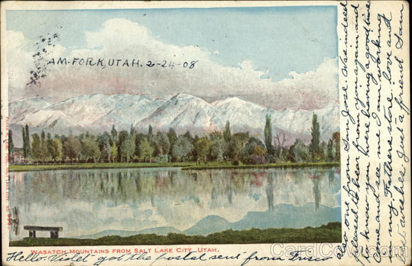 Wasatch Mountains from the City Salt Lake City Utah