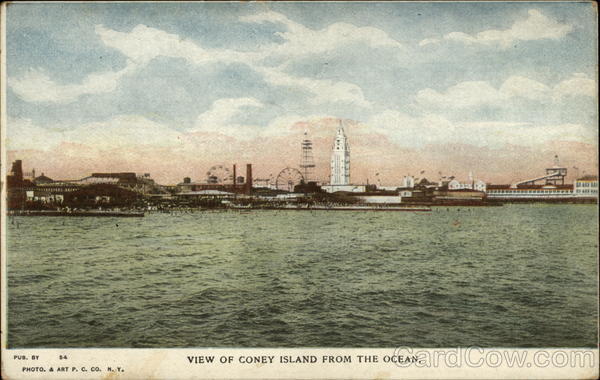 View of Coney Island from the Ocean Amusement Parks