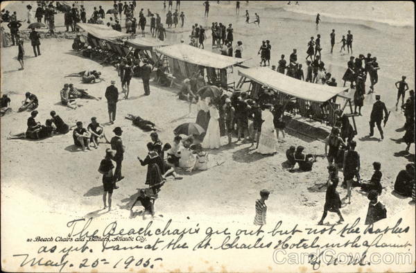 Beach Chairs & Bathers Atlantic City New Jersey
