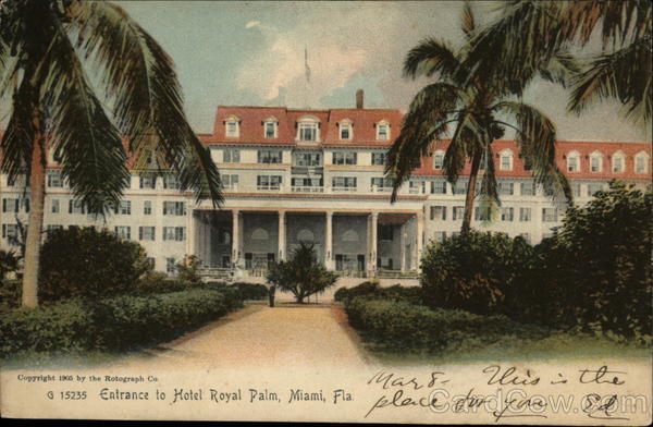 Entrance to Hotel Royal Palm Miami Florida