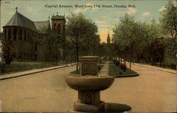 Capital Avenue, West from 17th Street Omaha, NE Postcard Postcard