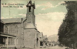 M. E. Church and Shirley Street Postcard