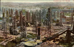 California Oil Wells Postcard