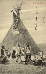 The Red Man at Home Chinook, MT Native Americana Postcard Postcard