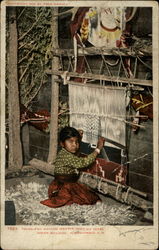 Tsonsi-Pah Navaho Weaver Aged Six Years Postcard