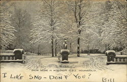 Snow Scene in Woodruff Place Postcard