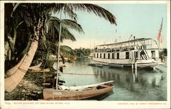 House Boating on the Miami River Florida Postcard Postcard