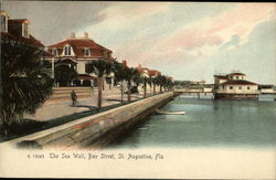 The Sea Wall, Bay Street St. Augustine, FL Postcard Postcard
