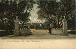 Entrance to Fort Dallas Park Miami, FL Postcard Postcard