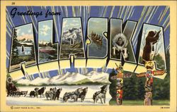Greetings From Alaska Postcard