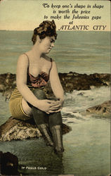 To Keep One's Shape in Shape is Worth the Price to Make the Johnnies Gape at Atlantic City Postcard