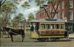 Rapid Transit in 1877 - First Horse Car Postcard