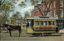 Rapid Transit in 1877 - First Horse Car Manchester, NH Postcard Postcard Postcard