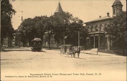 Squamscott Hotel, Court House and Town Hall Postcard